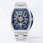 Swiss Grade Copy Franck Muller Vanguard V45 Automatic watch Stainless Steel Blue Dial